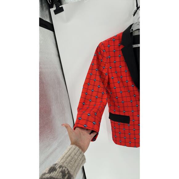 Tipsy Elves Samuel Adams Boston Beer blazer size L red black novelty print - Picture 5 of 11